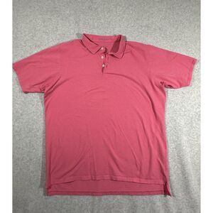 B Draddy Polo Shirt‎ Mens XXL Pink Striped Short Sleeve Pima Cotton Golf
